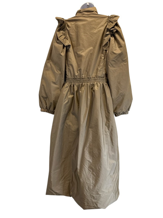 Moncler Size 1/S Khaki Beige Polyamide Goose Down Puffer Elastic Waist Coat Khaki Beige / 1/S