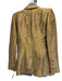 Oscar de la Renta Size 8 Gold Silk & Viscose Metallic Textured Trouser Pant Set Gold / 8