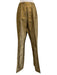 Oscar de la Renta Size 8 Gold Silk & Viscose Metallic Textured Trouser Pant Set Gold / 8