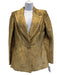 Oscar de la Renta Size 8 Gold Silk & Viscose Metallic Textured Trouser Pant Set Gold / 8