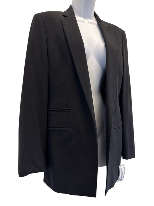 Gucci Size 42 Black Fleece Wool Hook & Eye Blazer Jacket Black / 42