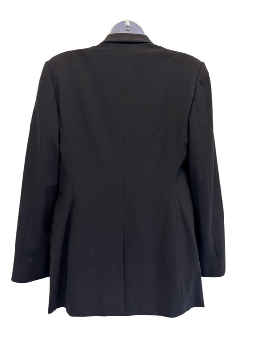 Gucci Size 42 Black Fleece Wool Hook & Eye Blazer Jacket Black / 42