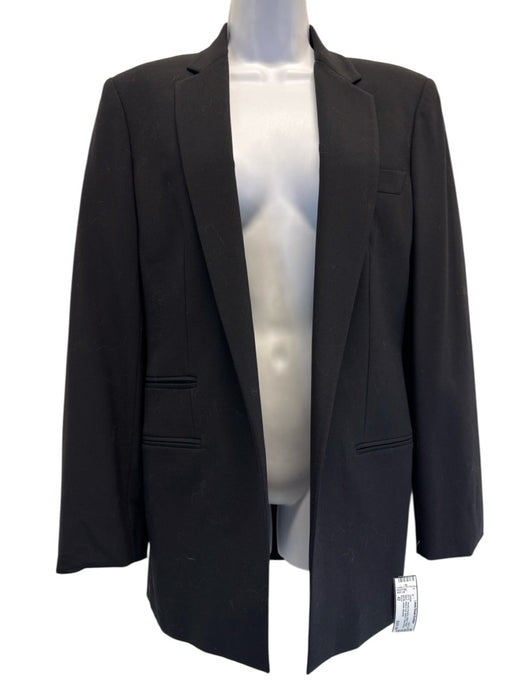 Gucci Size 42 Black Fleece Wool Hook & Eye Blazer Jacket Black / 42