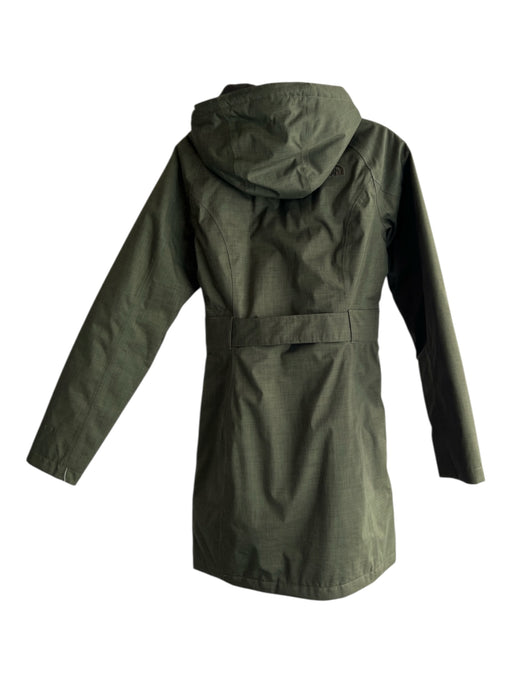 The North Face Size XS Forest Green Polyester Knee Length Zip Front Coat Forest Green / XS