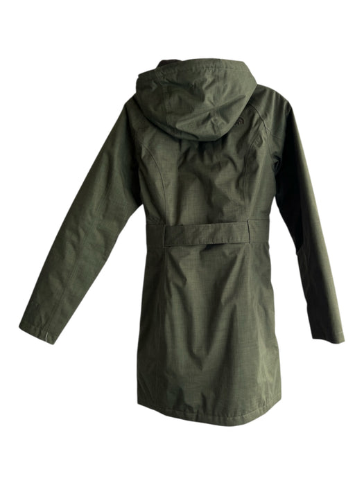 The North Face Size XS Forest Green Polyester Knee Length Zip Front Coat Forest Green / XS