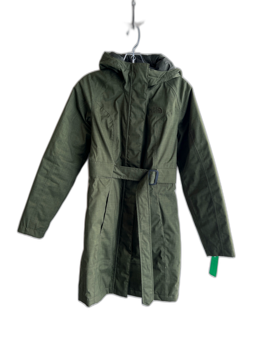The North Face Size XS Forest Green Polyester Knee Length Zip Front Coat Forest Green / XS