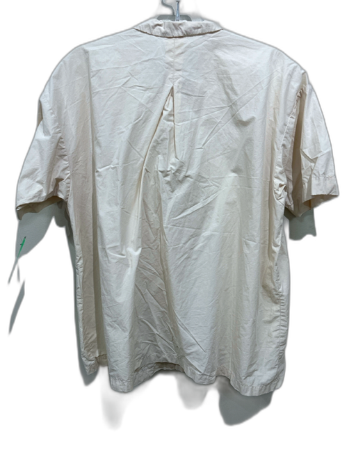 Makie Size 2 Cream Cotton & Linen Short Sleeve Button Up Top Cream / 2