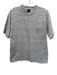 A Vontade Size M White & Blue Cotton Striped Men's Short Sleeve White & Blue / M