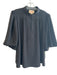 Figue Size L Black Polyester Mandarin Collar V Neck Half Puff Sleeves Top Black / L