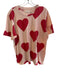 Imogene + Willie Size XL Pink & Red Cotton Short Sleeve Hearts Round Neck Top Pink & Red / XL