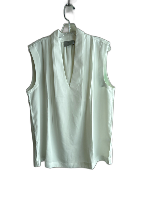 Modern Citizen Size XL White Recycled Polyester V Neck Short Sleeve Blouse Top White / XL