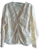 Love Shack Fancy Size Est M Ivory Viscose Long Sleeve Lace Detail V Neck Top Ivory / Est M