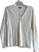 Lilla P Size XL White 100% Cotton Long Sleeve solid color V Neck Basic Top White / XL
