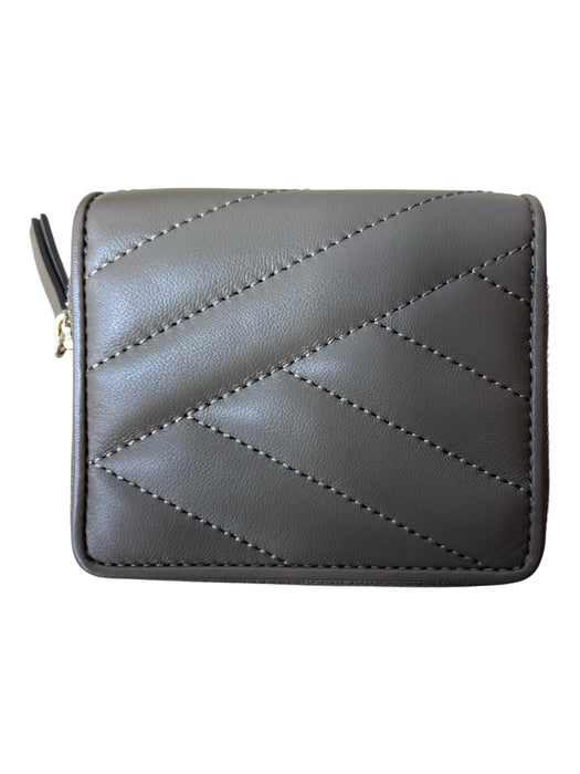 Tory Burch Brown Manmade Material Snap & Zipper Logo small Gold Hardware Wallets Brown