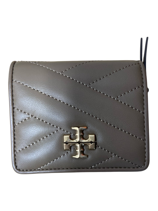 Tory Burch Brown Manmade Material Snap & Zipper Logo small Gold Hardware Wallets Brown