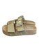 Paul Green Shoe Size 11 Gold Suede Platform Buckle Detail Metallic Shoes Gold / 11