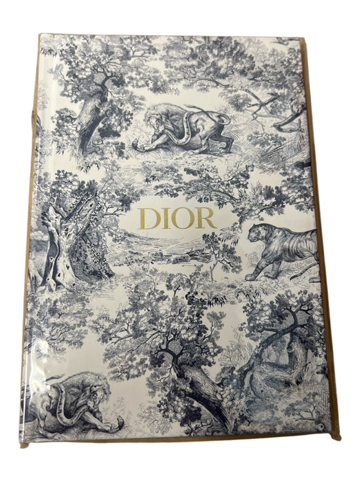 Dior White & Navy 100% Paper Jungle Print Lined Paper 72 Pages Logo Journal White & Navy