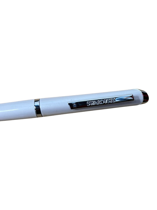 Swarovski White Metal Crystal Pen Black Ink Accessories - Women White