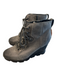Sorel Shoe Size 9 Gray Leather Waterproof Laces Side Zip Wedge Booties Gray / 9