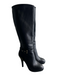 Saks Fifth Avenue Shoe Size 6 Black Leather Almond Toe Knee High High Heel Boots Black / 6