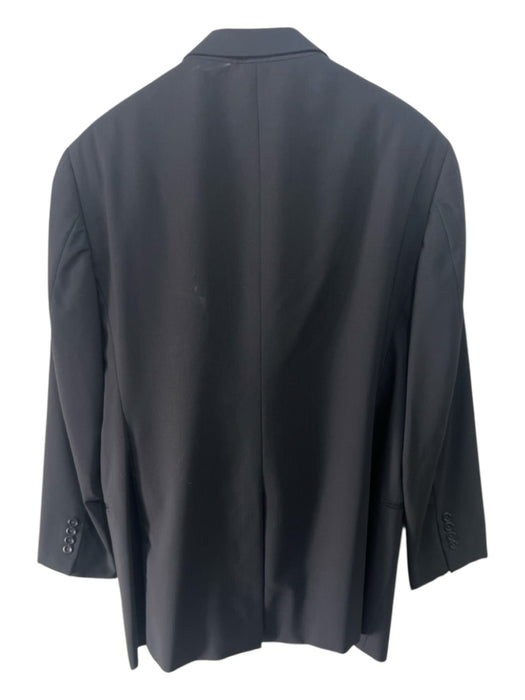 Armani Black Wool Striped 2 Button Men's Suit Black / 44