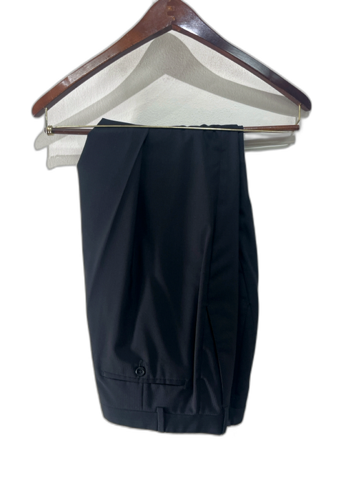 Armani Black Wool Striped 2 Button Men's Suit Black / 44