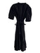 Draper James Size L Black Cotton Blend V Neck Crushed Velvet Maxi Tiered Dress Black / L
