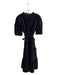 Draper James Size L Black Cotton Blend V Neck Crushed Velvet Maxi Tiered Dress Black / L