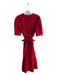 Draper James Size L Red Cotton Blend V Neck Crushed Velvet Maxi Tiered Dress Red / L