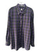 Peter Millar Size XXL Gray & Purple Cotton Plaid Button up Long Sleeve Shirt Gray & Purple / XXL