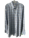 Peter Millar Size XXL White & Blue Cotton Grid Button Up Men's Long Sleeve Shirt White & Blue / XXL