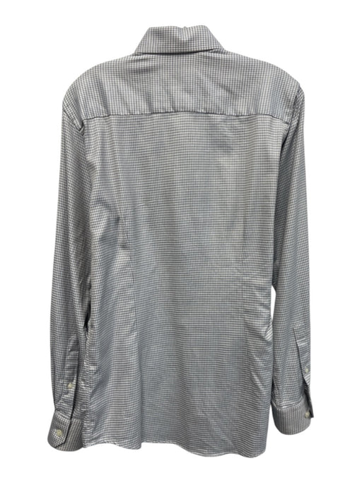 Eton Size S Tan & Gray Print Cotton Houndstooth Button up Long Sleeve Shirt Tan & Gray Print / S
