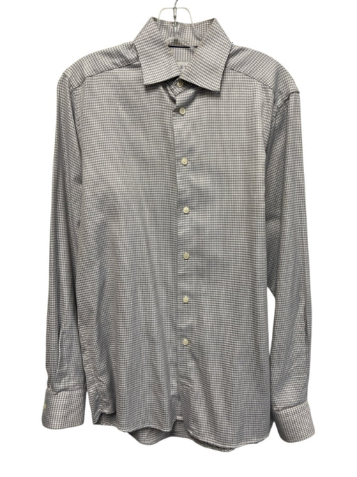 Eton Size S Tan & Gray Print Cotton Houndstooth Button up Long Sleeve Shirt Tan & Gray Print / S