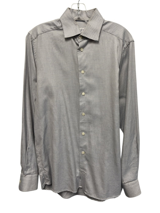 Eton Size S Tan & Gray Print Cotton Houndstooth Button up Long Sleeve Shirt Tan & Gray Print / S