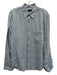 Theory Size S Blue Linen Solid Button Up Men's Long Sleeve Shirt Blue / S