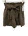 Banana Republic Size 0 Brown Linen Paperbag Waist Zip Fly High Rise Sash Shorts Brown / 0