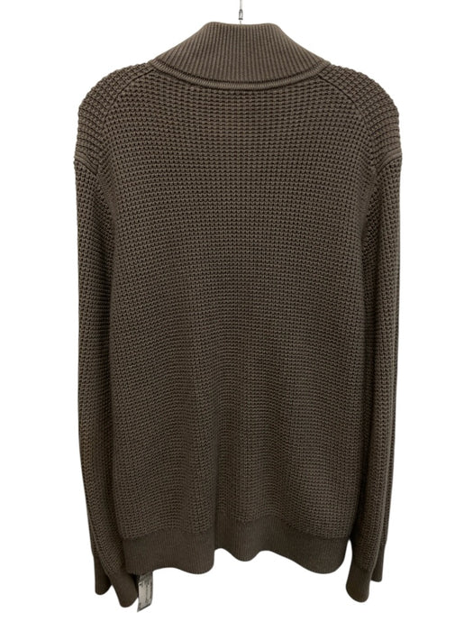 Theory Size M Gray Cotton Knit Zip UP Men's Sweater Gray / M