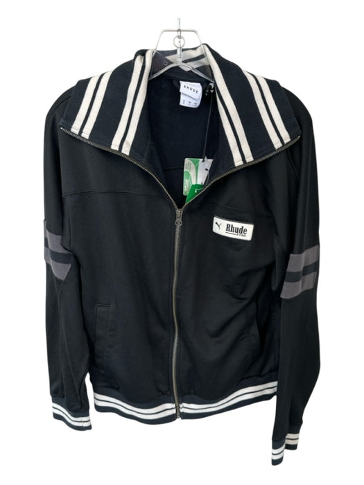 Puma x Rhude NWT Size S Black & White Cotton Blend Collar Full Zip Men's Jacket Black & White / S