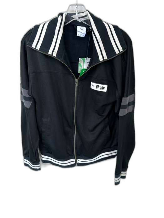 Puma x Rhude NWT Size S Black & White Cotton Blend Collar Full Zip Men's Jacket Black & White / S