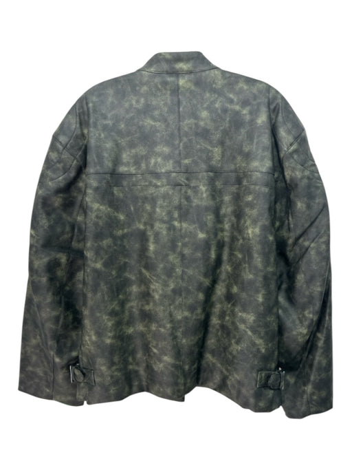 WeWoreWhat Size S Brown & Black Polyurethane Zip Front Zip Pockets Jacket Brown & Black / S