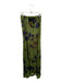 Resa Size S Green & Brown Viscose Satin Strapless Elastic Floral Dress Green & Brown / S