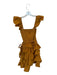 Tularosa Size XS Orange Cotton Smocked Top Ruffle sleeve Tie Waist Dress Orange / XS
