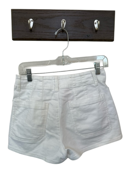 Maeve Size 27 White Cotton Blend Front Pockets High Waisted Shorts White / 27