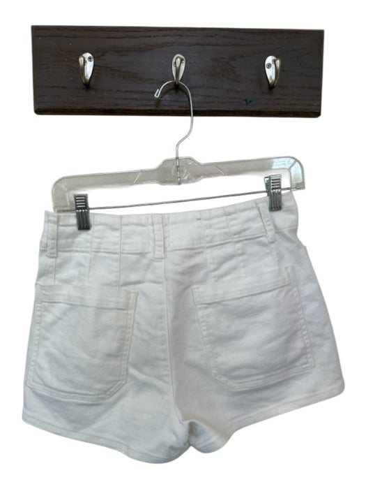 Maeve Size 27 White Cotton Blend Front Pockets High Waisted Shorts White / 27