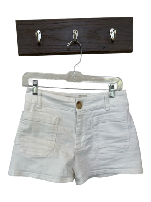 Maeve Size 27 White Cotton Blend Front Pockets High Waisted Shorts White / 27