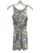 Hill House Size XS Blue, Green, White Shirred Hydrangeas high neck Mini Dress Blue, Green, White / XS