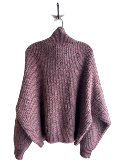 Isabel Marant Size 44 Mauve Mohair Blend Zip Collar Wide Sleeve Sweater Mauve / 44