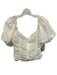 ASTR The Label Size S White Polyester Short Puff Sleeve Ruched Front Crop Top White / S