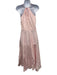 Fanm Mon Size Small Light Pink Linen Sleeveless Floral Embroidery Maxi Dress Light Pink / Small