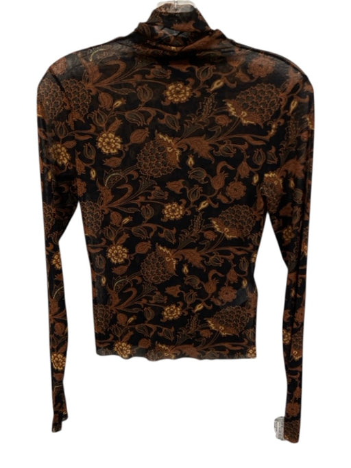 Banana Republic Size Small Brown & Black Nylon Long Sleeve Floral Mesh Skirt Set Brown & Black / Small